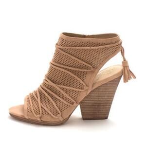 Vince Camuto Javy Tan‎ Open Toe Suede Bootie 8.5